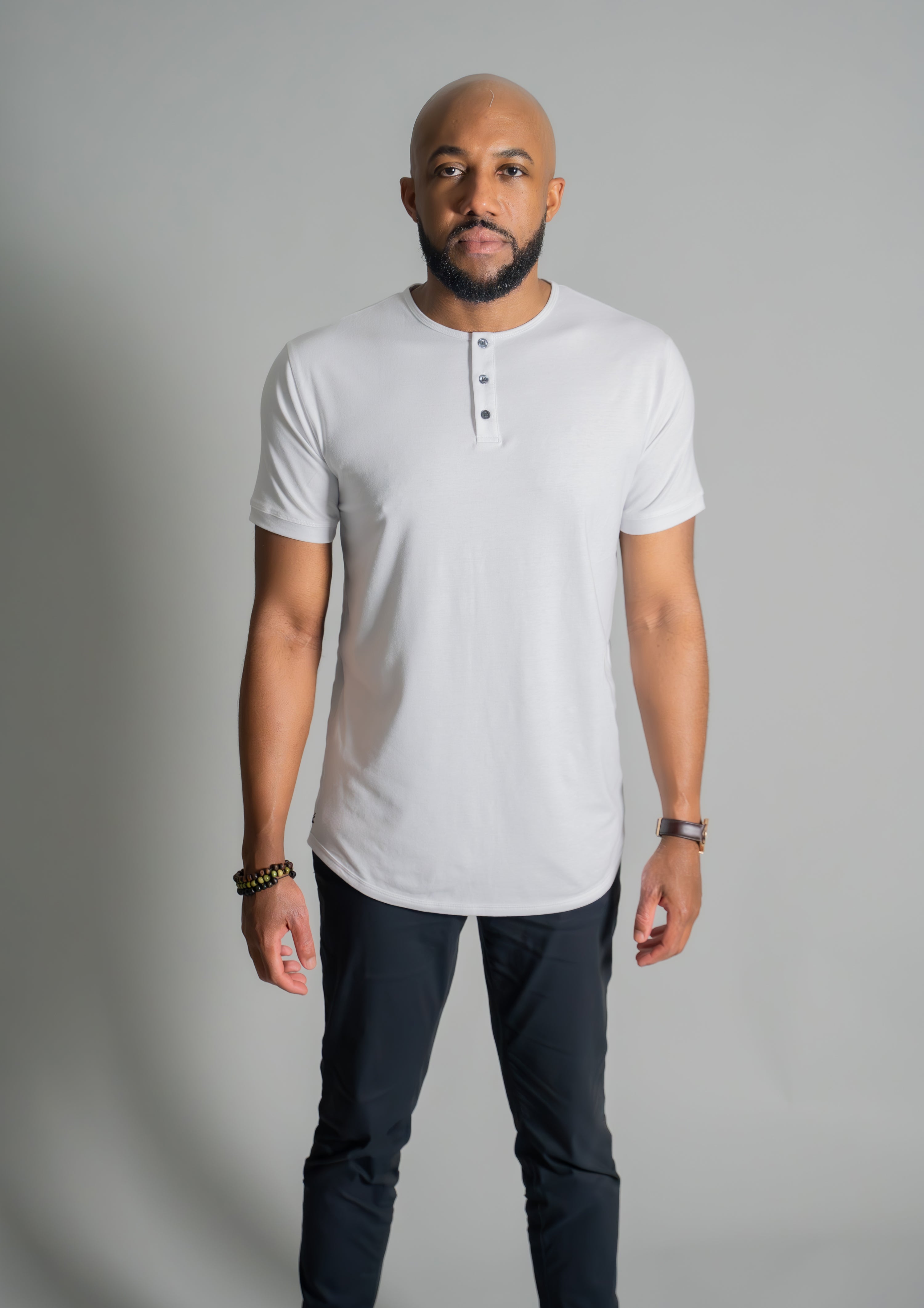 Henley Curved Hem