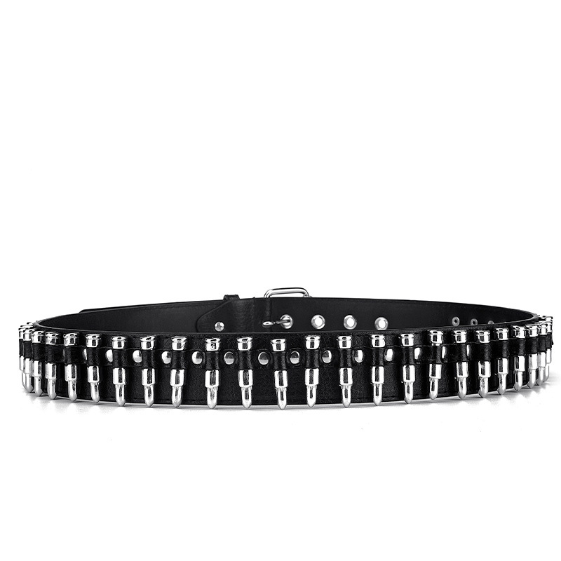 Cross-border new European and n ins style fashion bullet inlaid men's personality punk decorated jeans belt