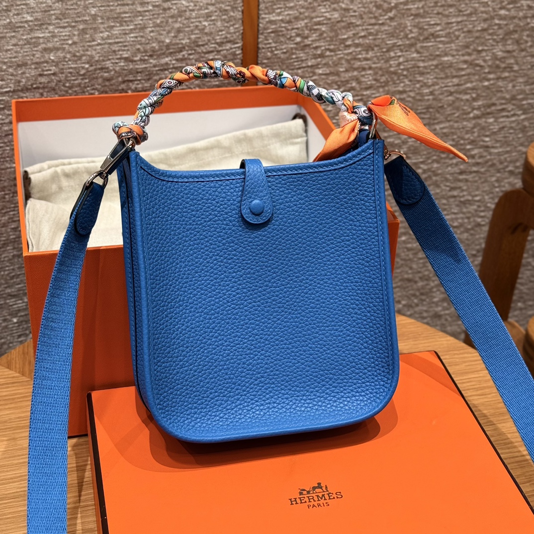Hermès Evelyne 17 Blue zelige handbag (handmade to order)