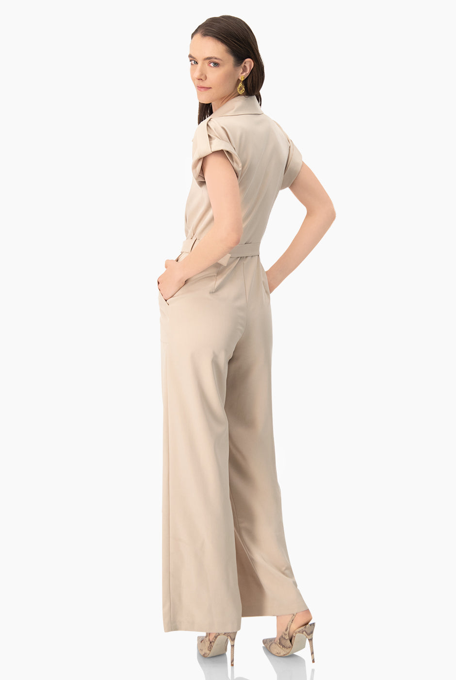 Jumpsuit camisero de manga corta