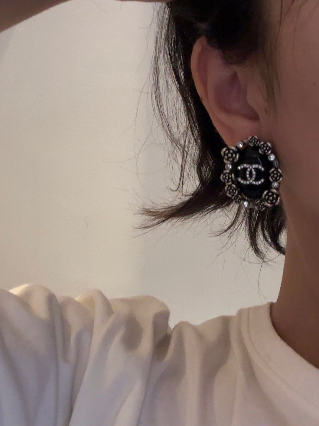 Chanel Oval Vintage Stud Earrings