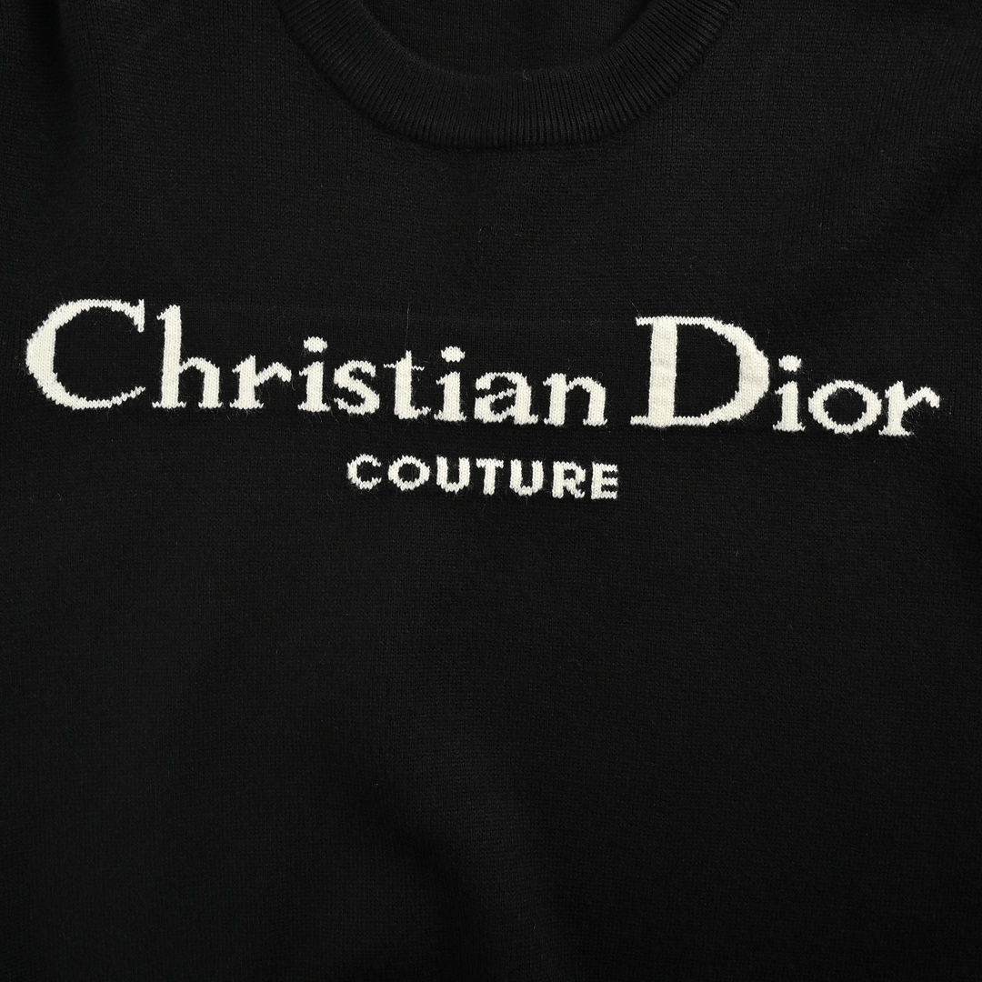 Dior 24Fw jacquard lettering crew neck sweater