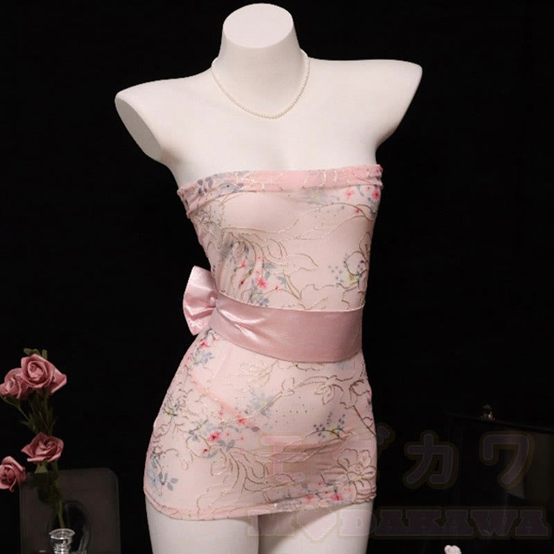 Vintage See-through Flower Lingerie Dress