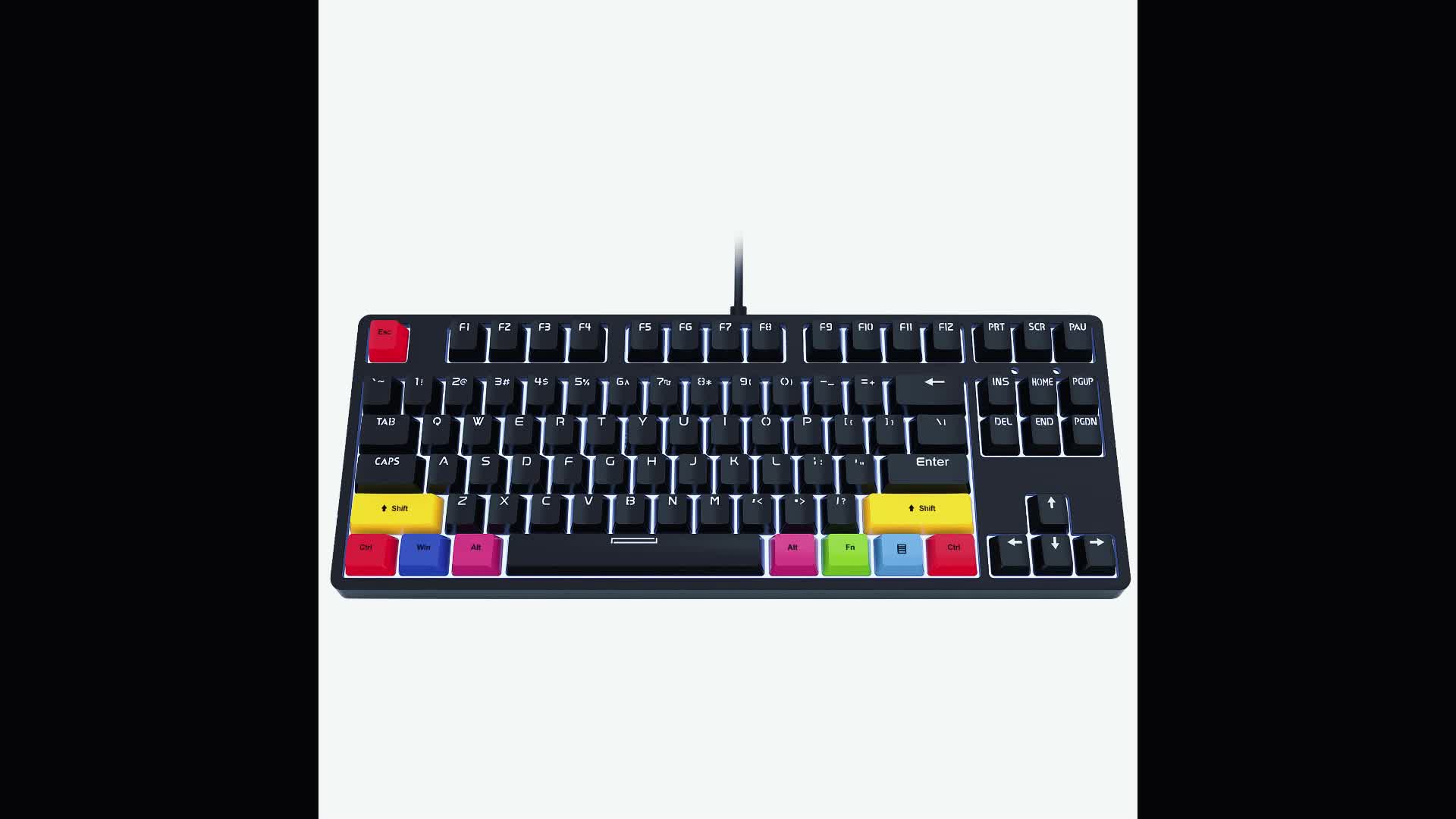 Compact 87-Key Mechanical Gaming Keyboard with Red Switches & Custom PBT Dye Sublimation Keycaps