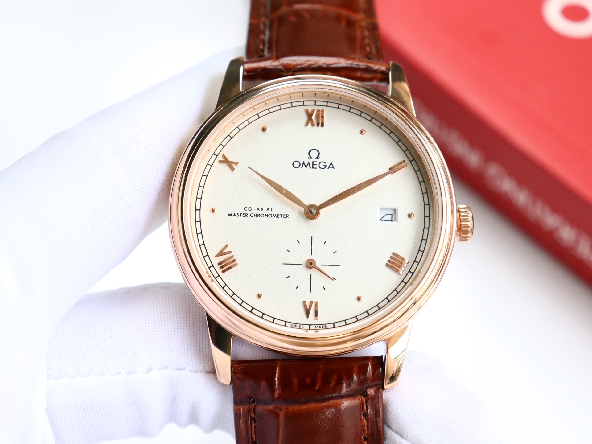 Omega De Ville series two-hand semi-mechanical men's watch
