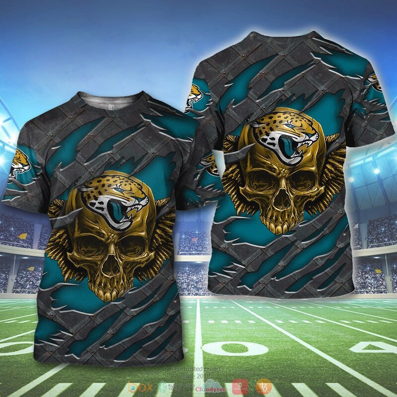 JACKSONVILLE JAGUARS WINGS SKULL 3D HOODIE