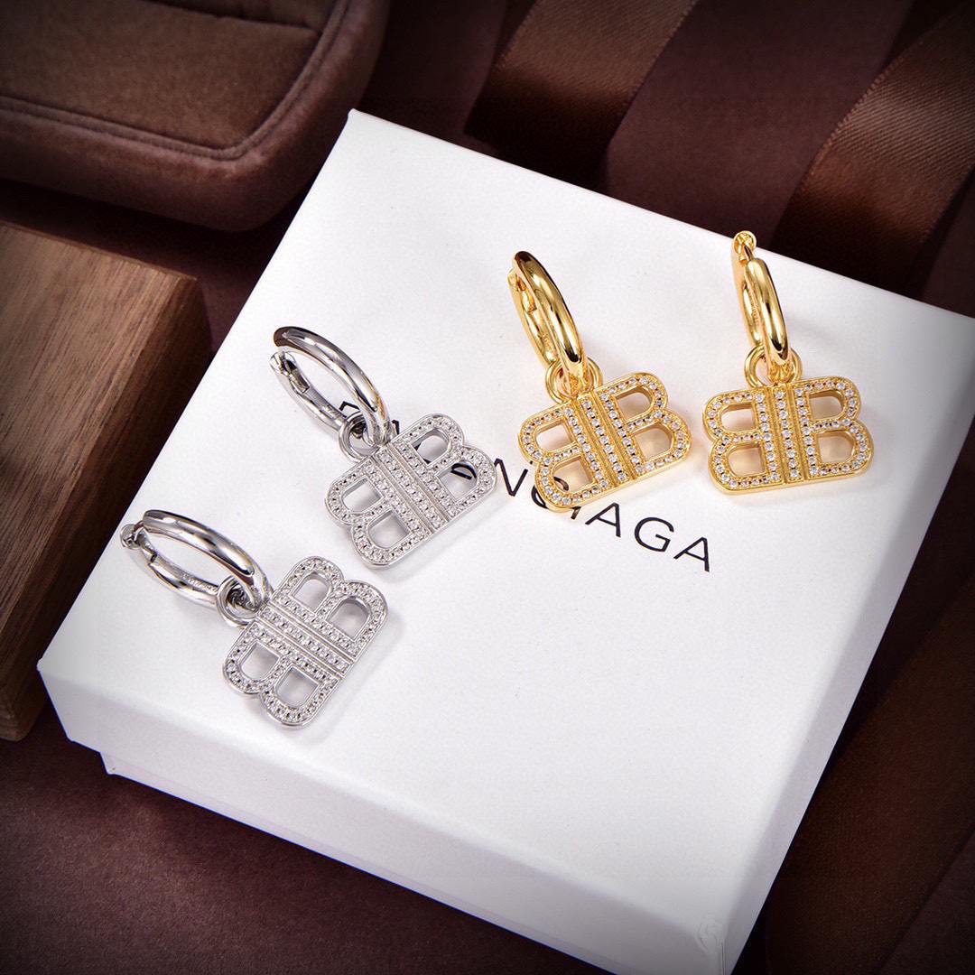 Balenciaga BB diamond earrings