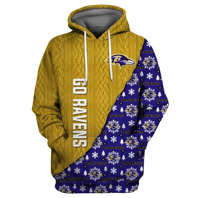 BALTIMORE RAVENS 3D CHRISTMAS HOODIE ABC03