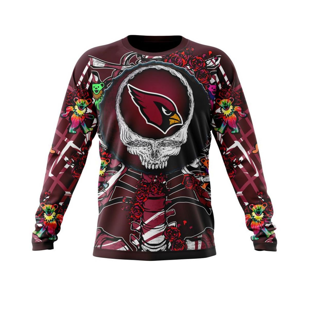 ARIZONA CARDINALS 3D HOODIE MIX GRATEFUL DEAD