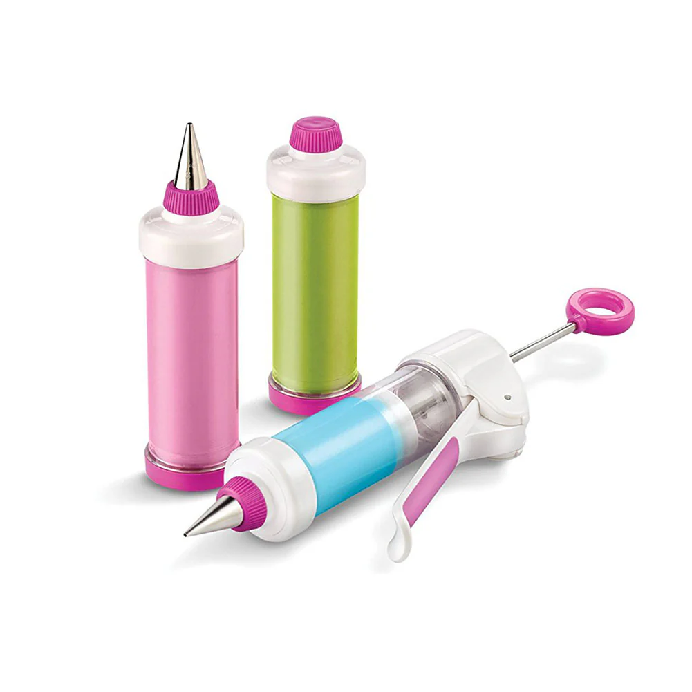 Bakelicious Color Swap Easy Hold Decorating Icing Gun, 3-Piece Set