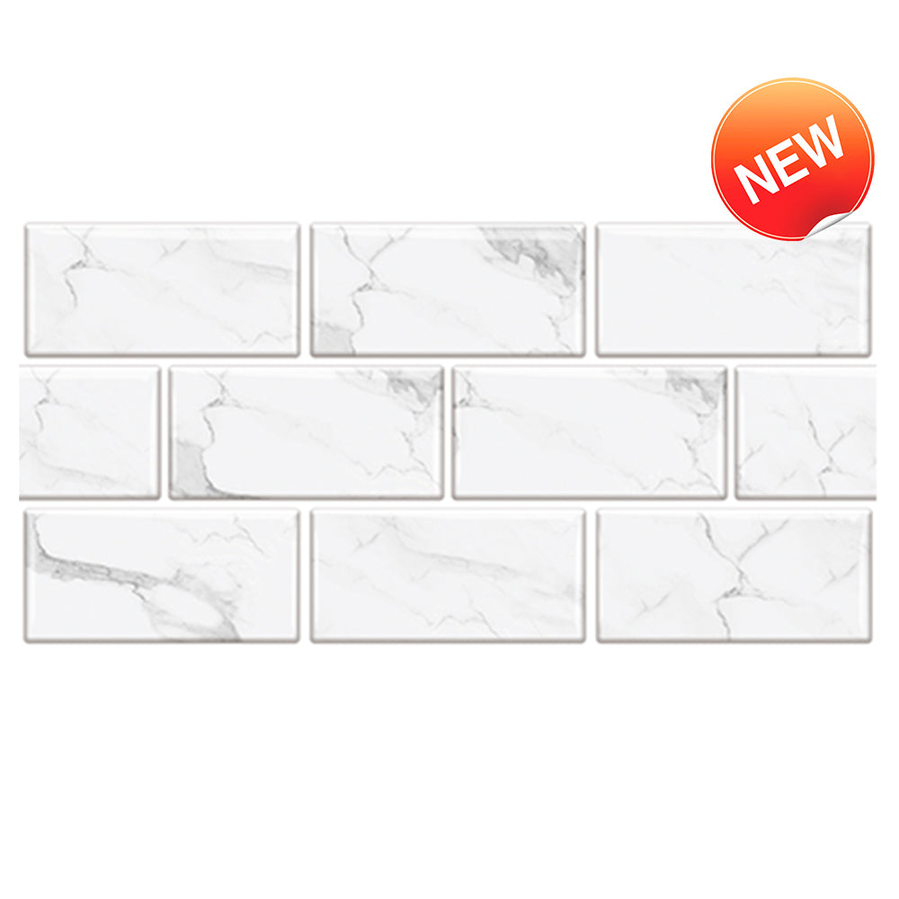White Carrara Marble Peel and Stick Tile Stickers