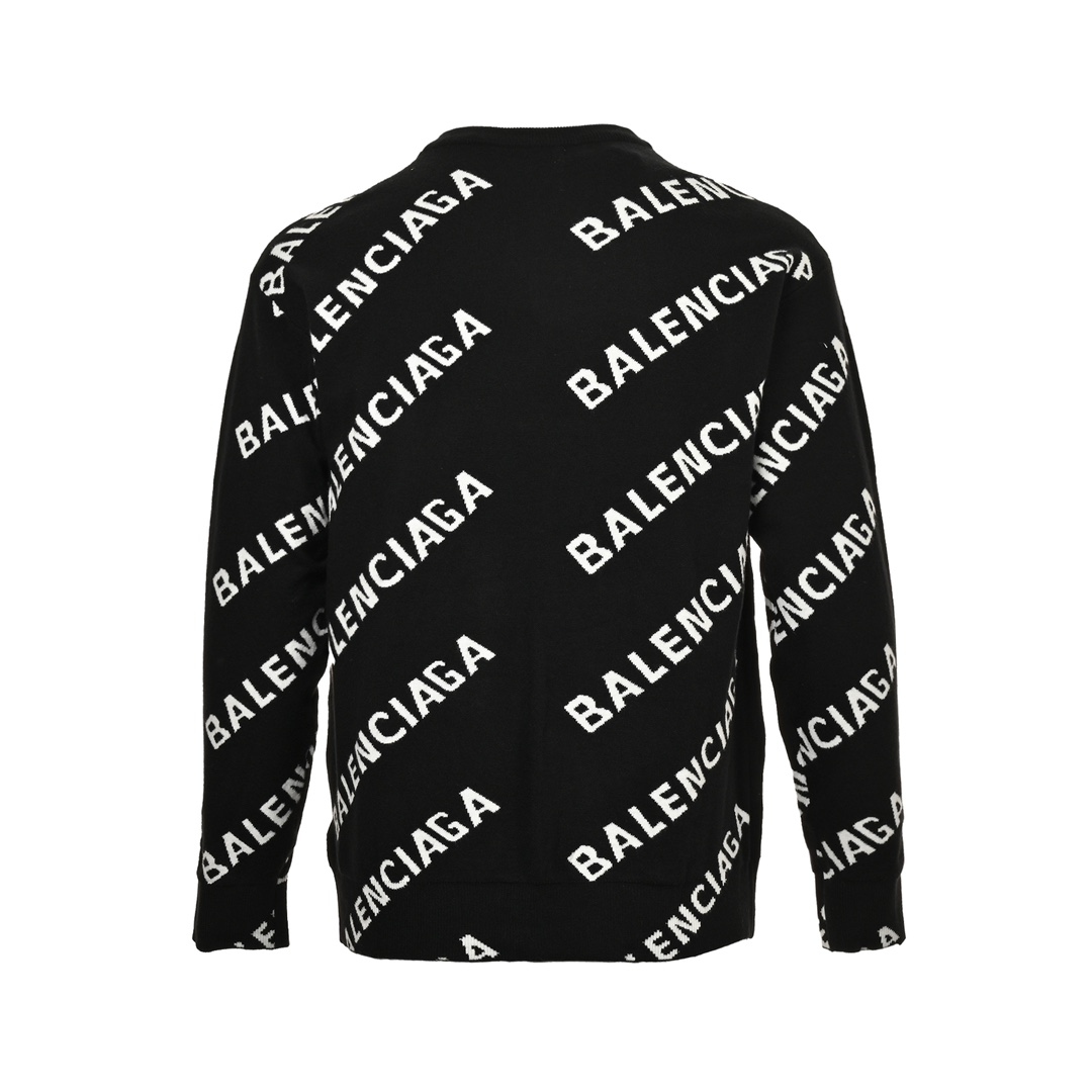 Balenciaga 24Fw jacquard lettering barrage sweater
