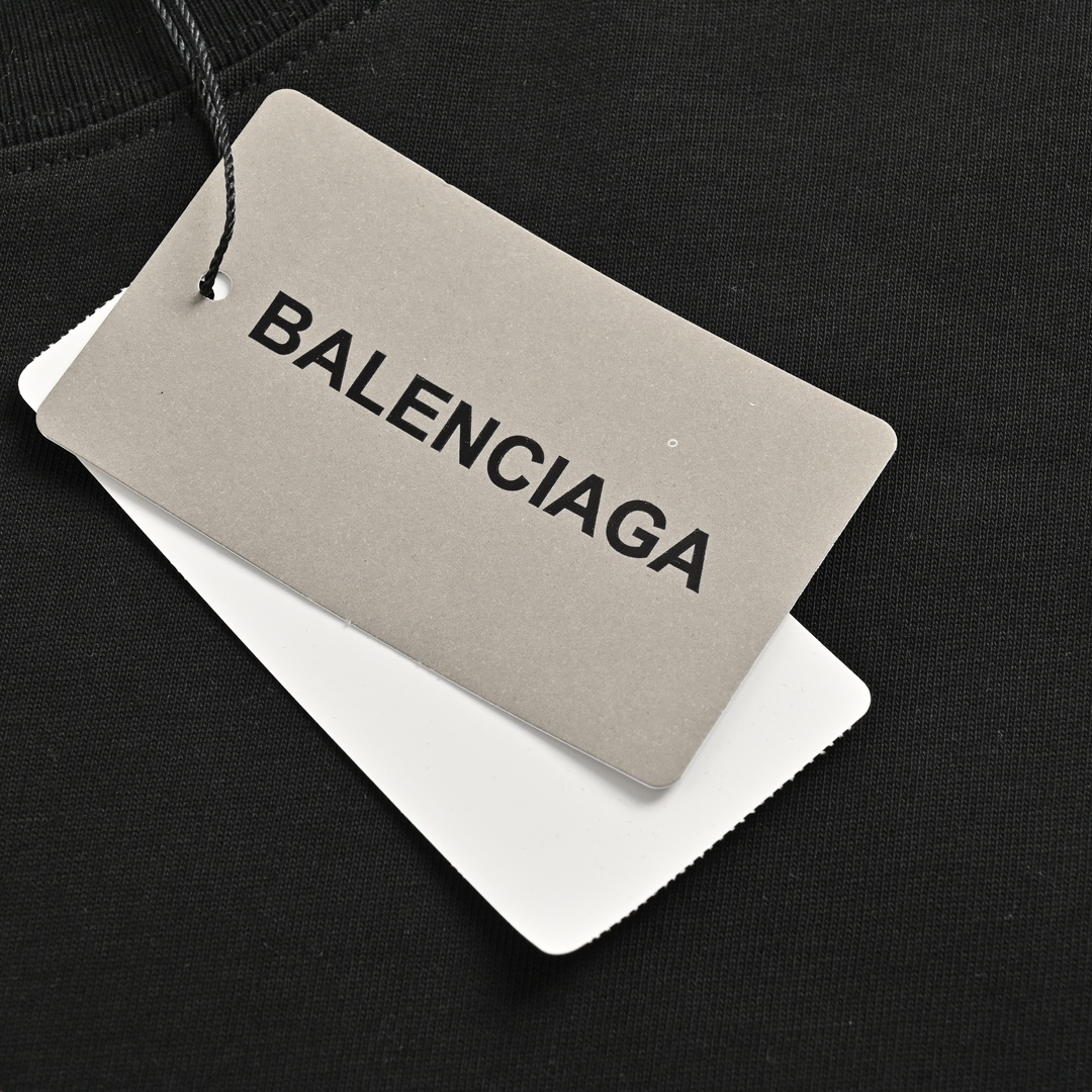 Balenciaga 24ss distressed lock print short sleeves