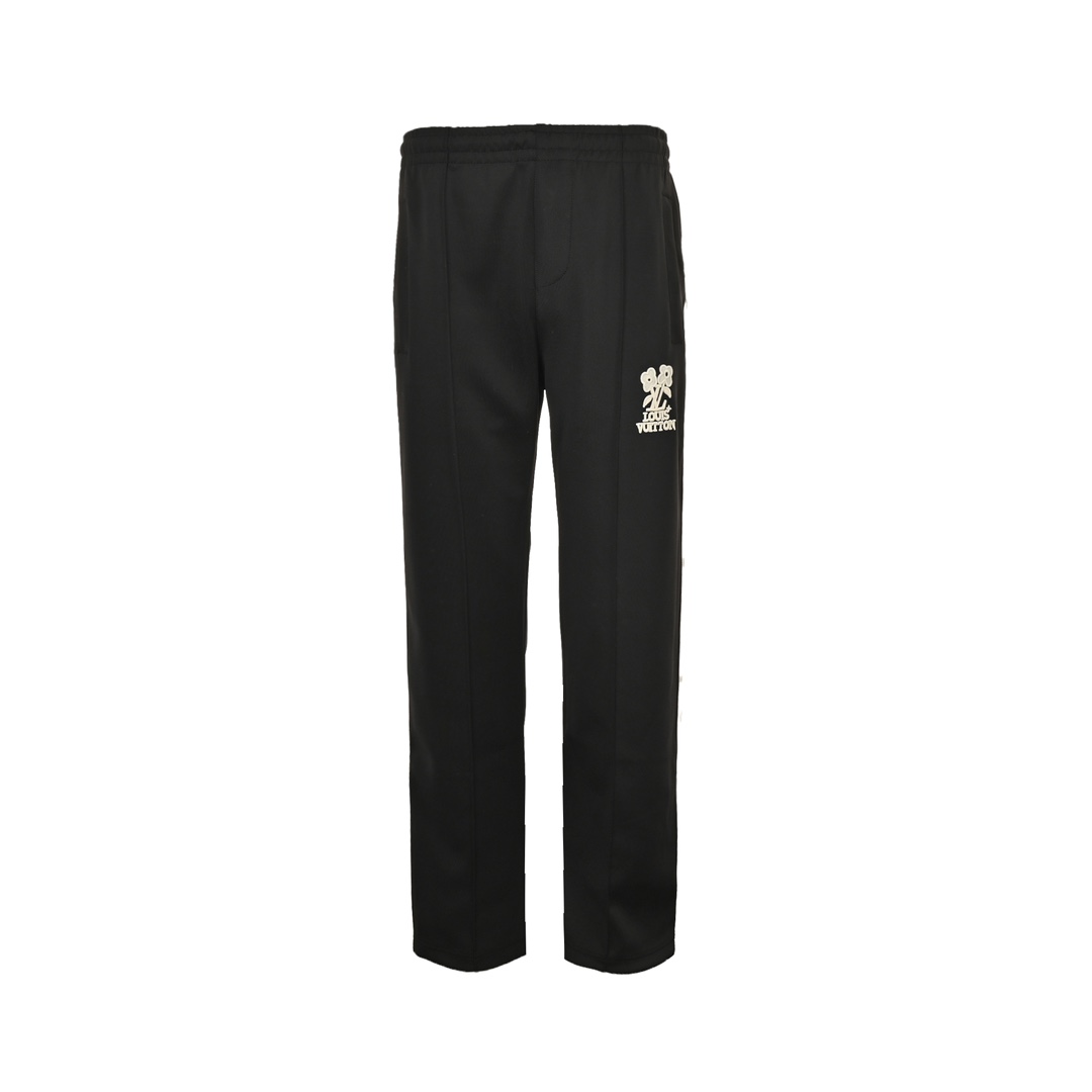 Louis Vuitton 24Fw floral embroidered side webbing trousers set