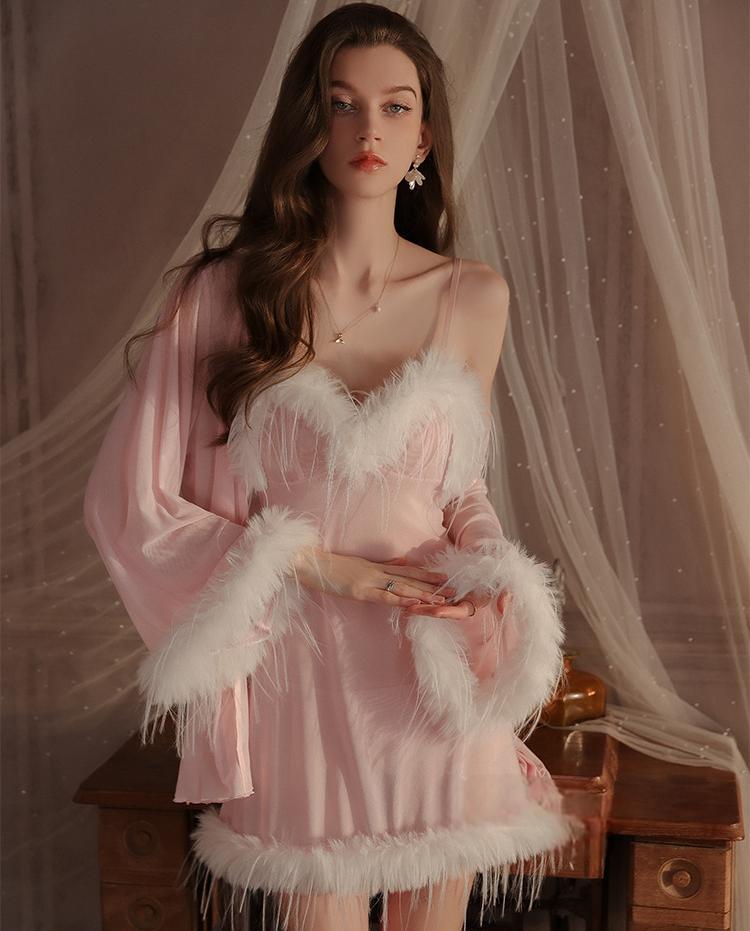 Plush See-through Lingerie Dress