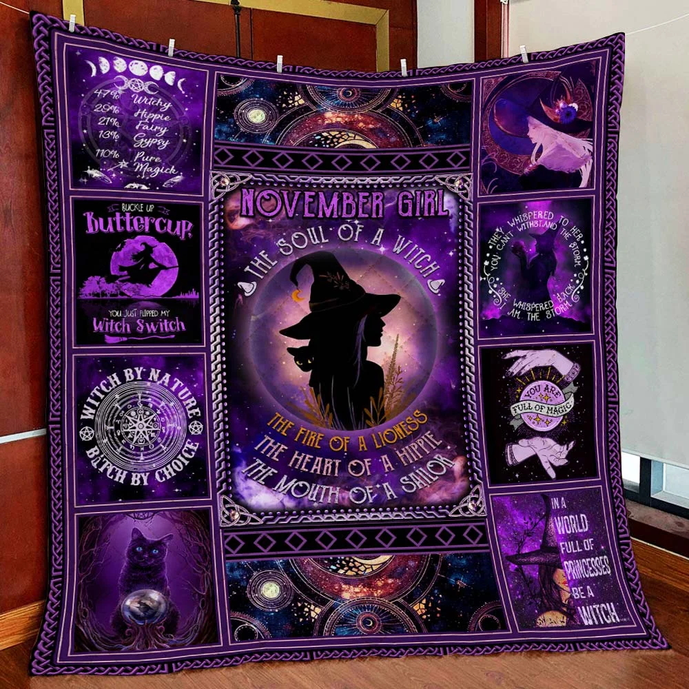 November Girl – The Soul Of A Witch Quilt Blanket
