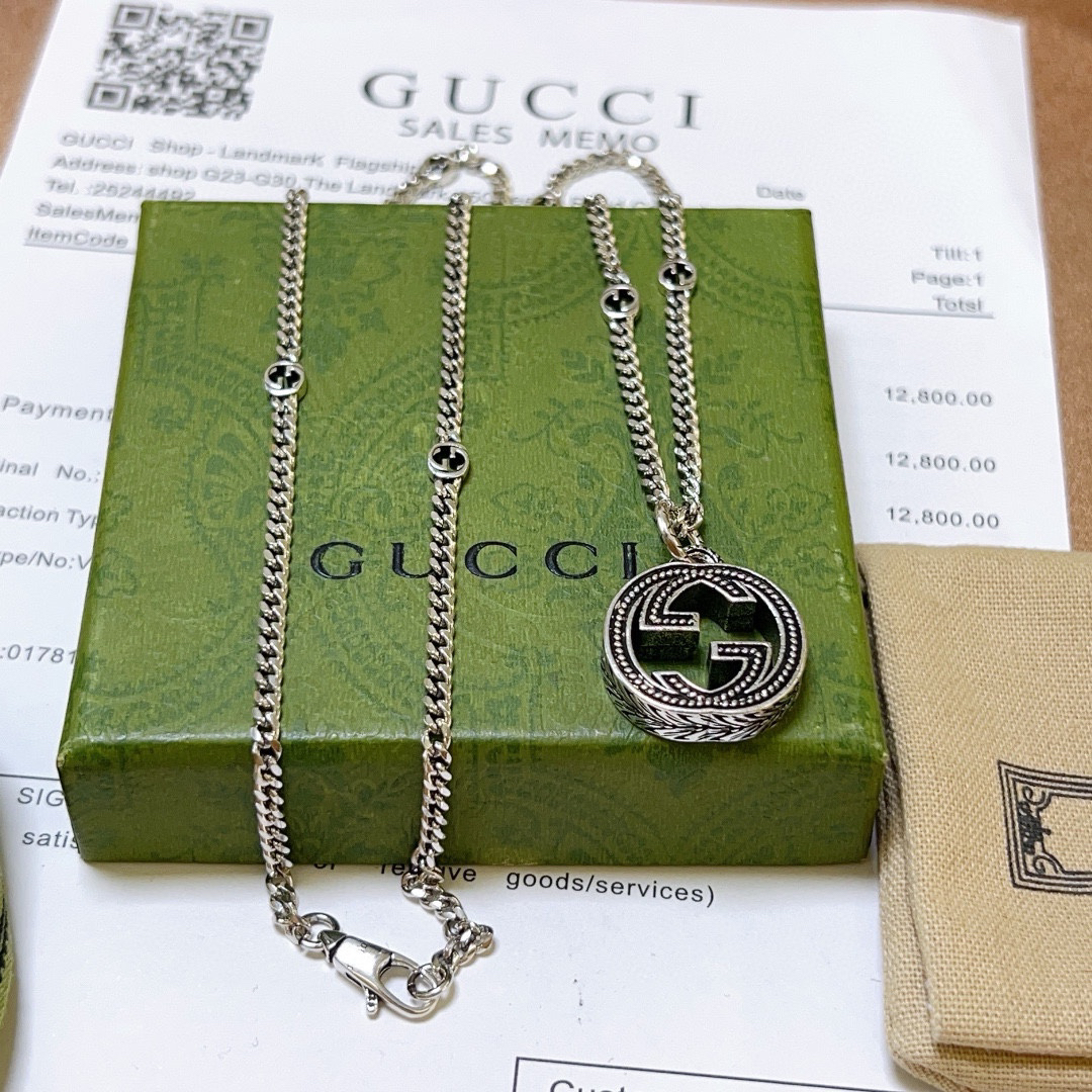 Gucci Anger Forest series new double G vintage necklace