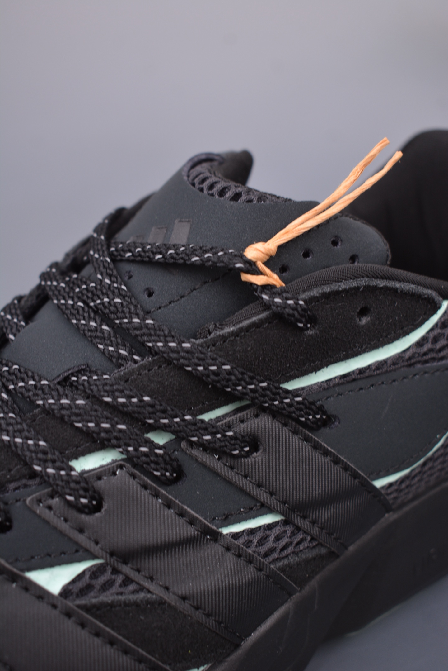Adidas Lightblaze Low Running Shoes Tennis Black Mint Green JR1058