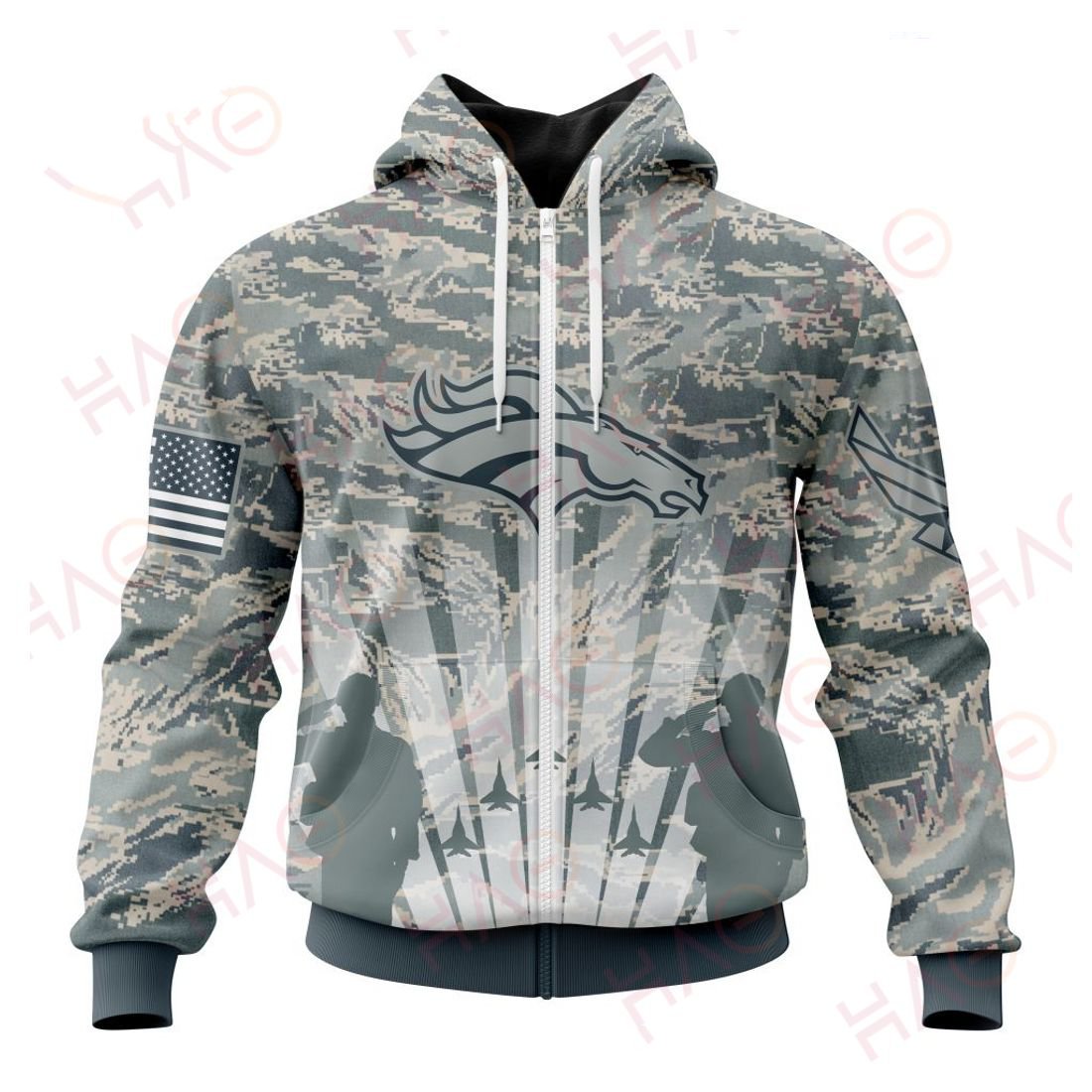 DENVER BRONCOS 3D HOODIE US AIR FORCE