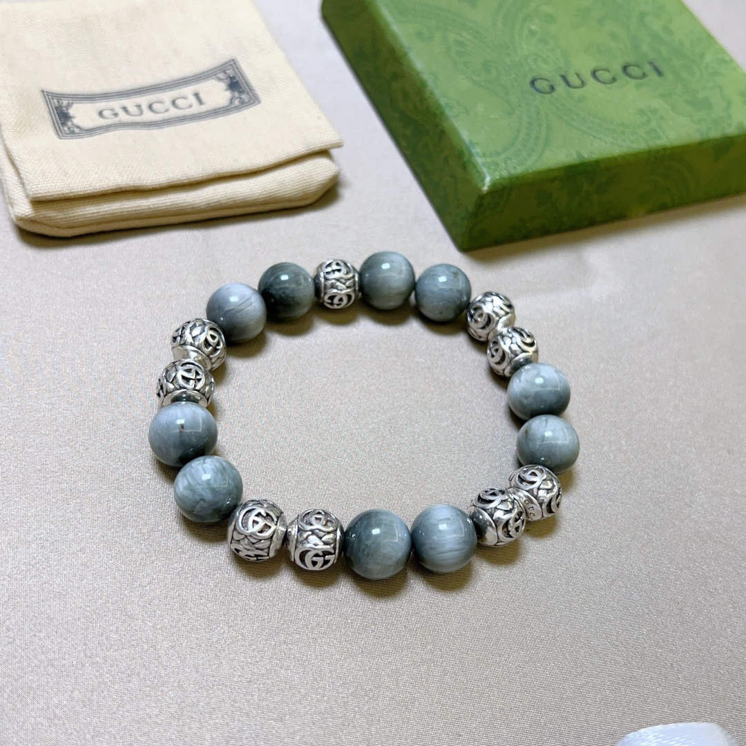 Gucci natural grey crystal bracelet