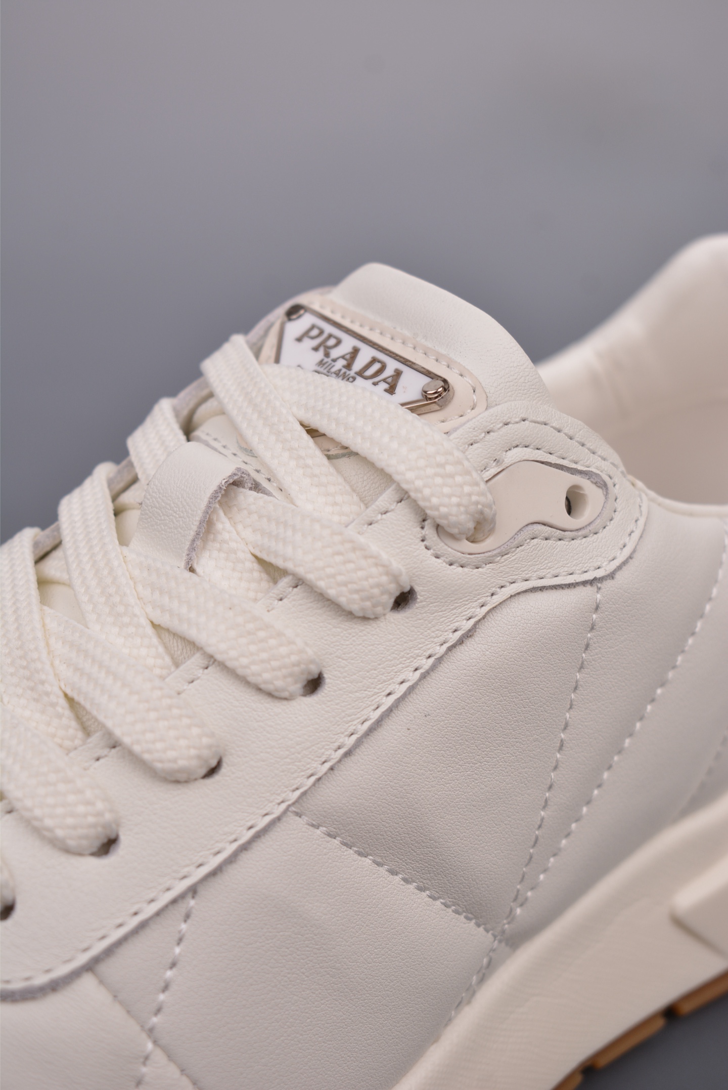 Prada PRAX 01 Triangle Logo Leather Sneakers Diamond Off-White 3D988M_3LF5_FG000