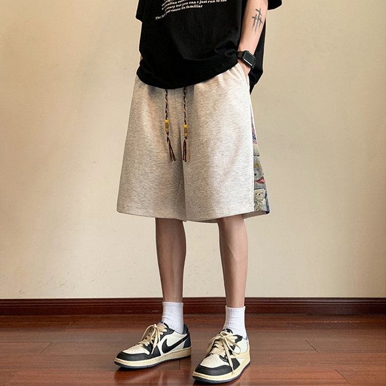 Embroidered casual shorts Oversized sports pants