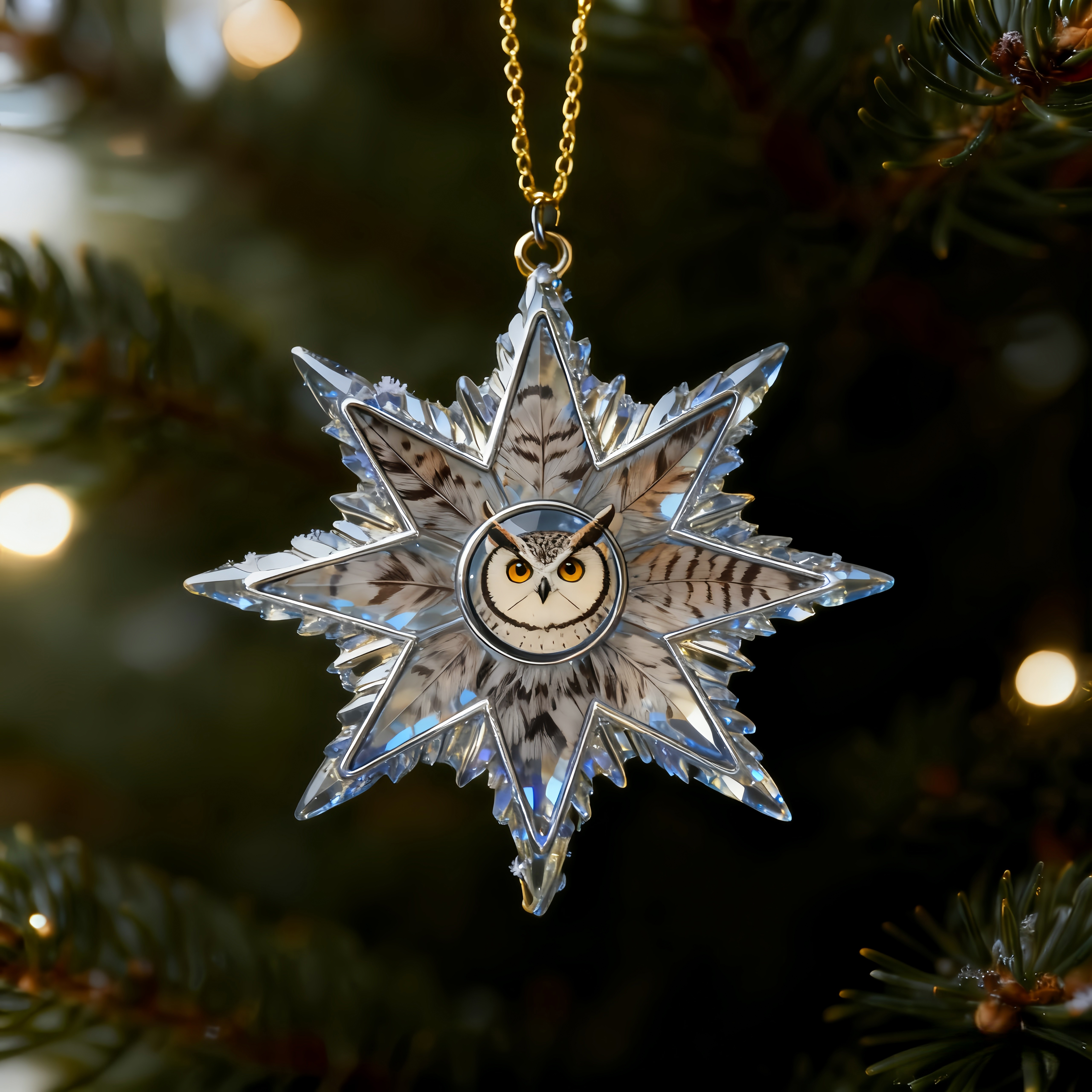 Bird Lovers Snowflake Christmas Tree Ornaments