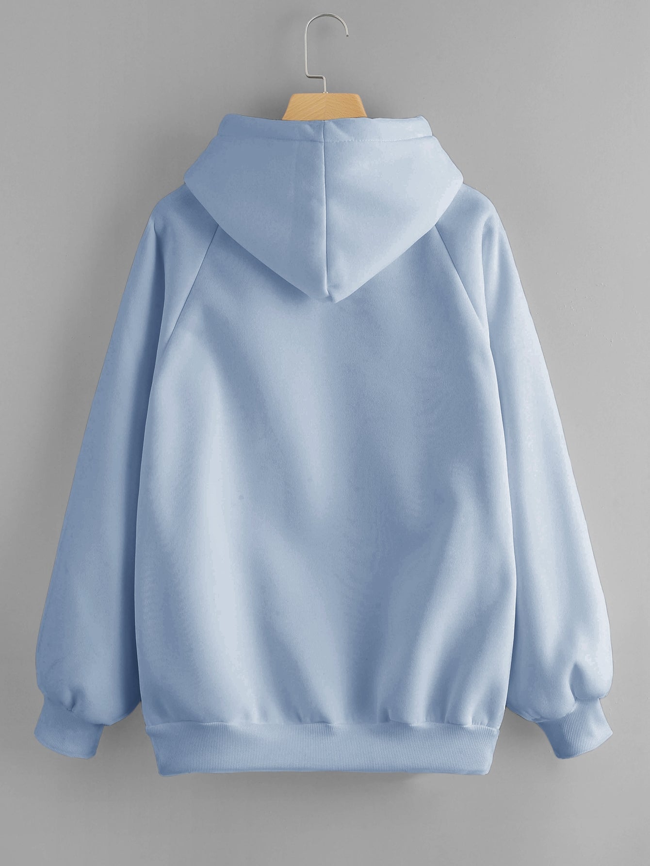 Drawstring Detail Solid Hoodie