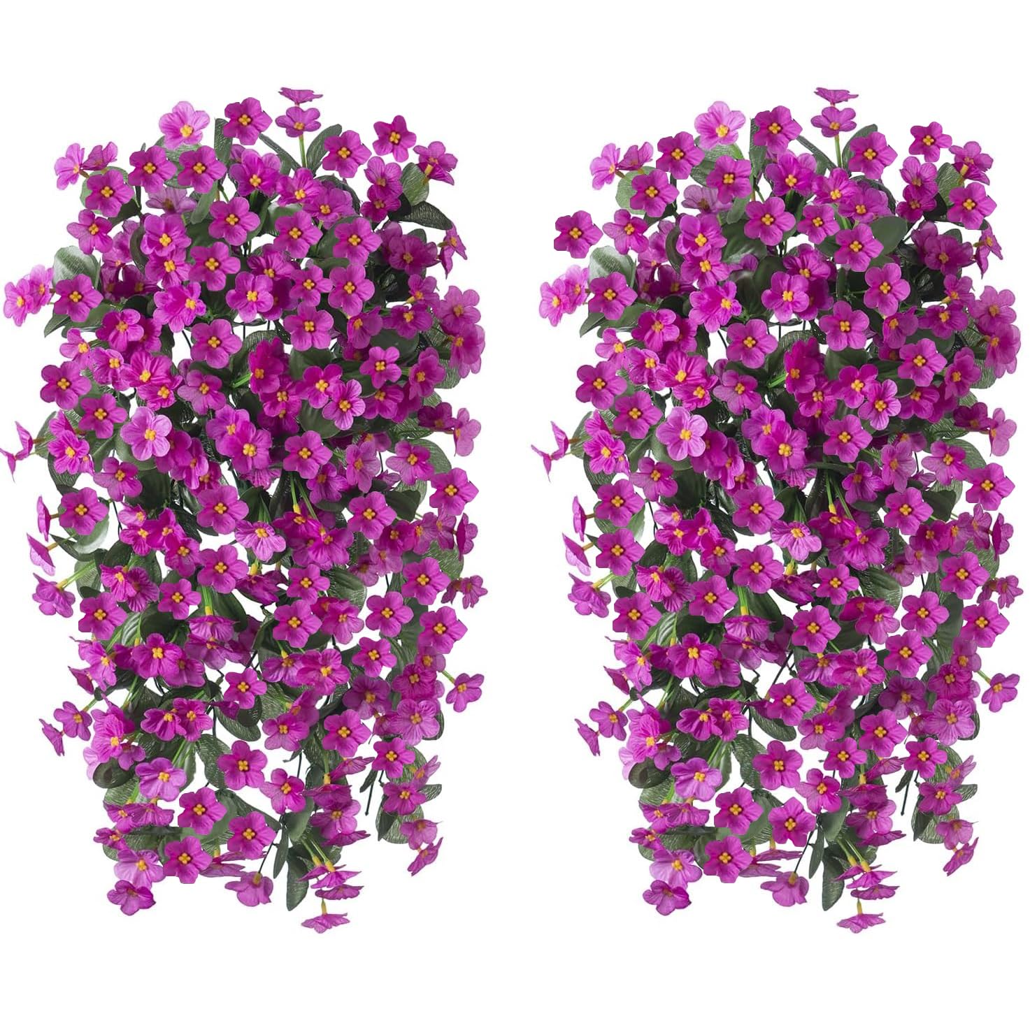 🔥Cozy Fall Decor Sale🔥Artificial Faux Silk UV-Resistant Realistic Violet Orchid Vine