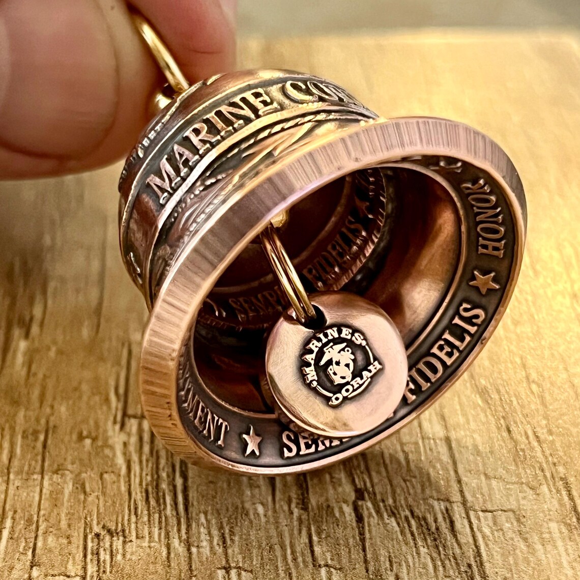 Semper Fi! Handcrafted US Marines Motorcycle Bell