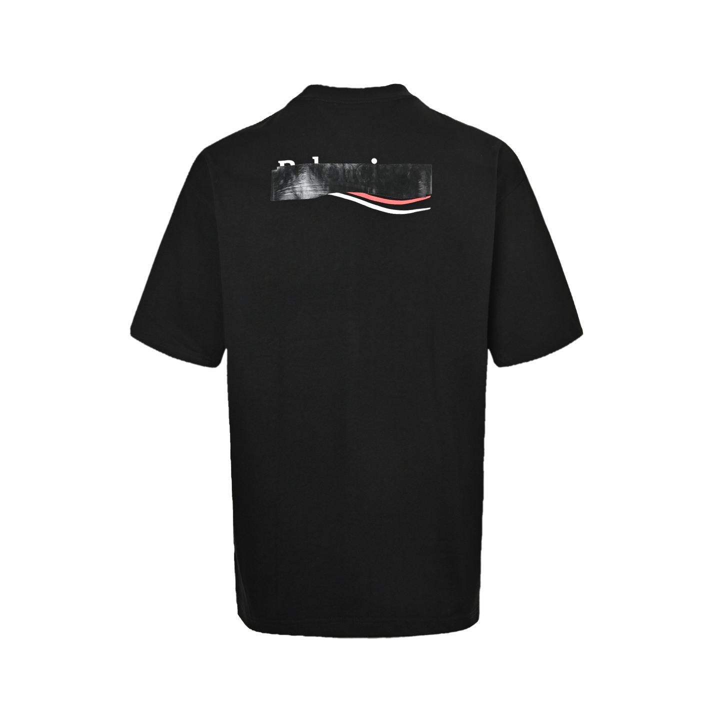 Balenciaga Cola black tape printed short sleeves