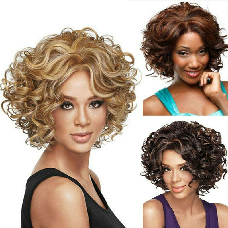 Luna Wigs Women's Fashion Small Wavy Curly Wig