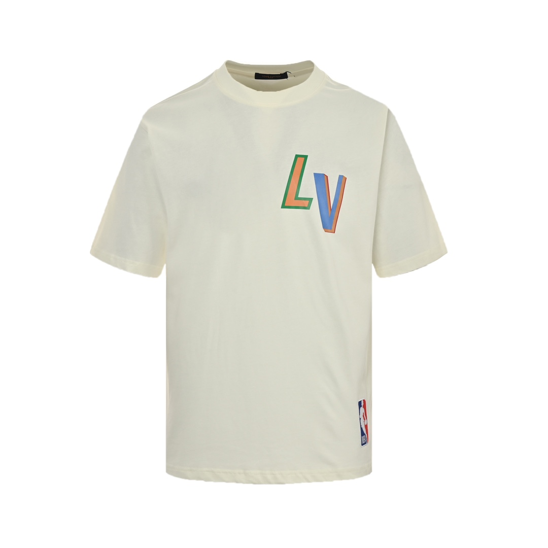 Louis Vuitton & NBA 21ss Rainbow Lettering Printed Short Sleeves