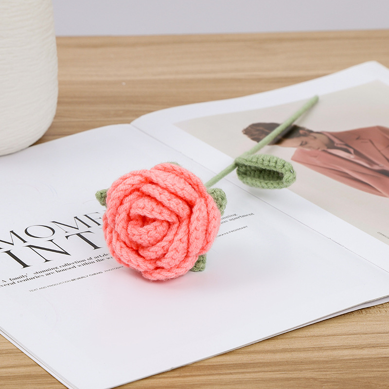🔥Last Day 50% Off🔥Handmade Knitted Rose,Artficial rose faux flowers,Gift For Her,Present Accessories🌹