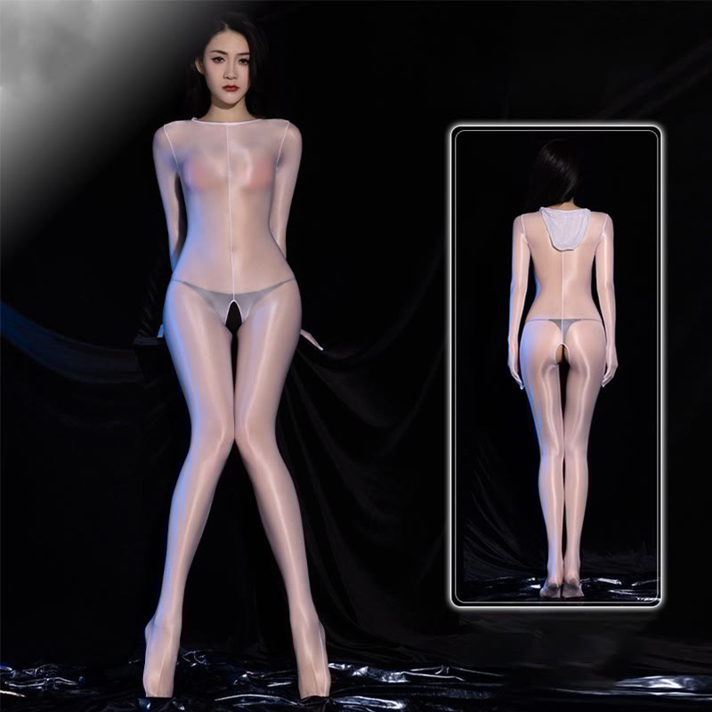 Sexy One-Piece See-through Hooded Jumpsuit Lingerie