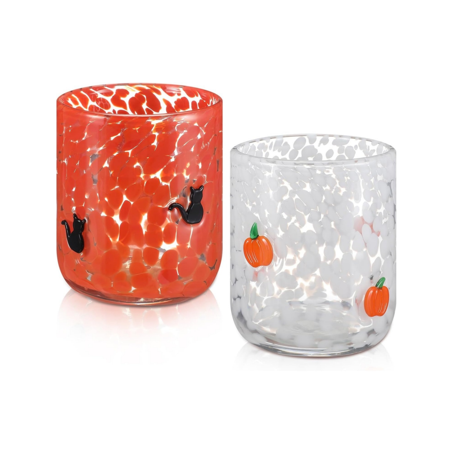 💥ON SALE💥16 oz Cute Icon Glass Double Old Fashioned Hand Blown Drinking Cups