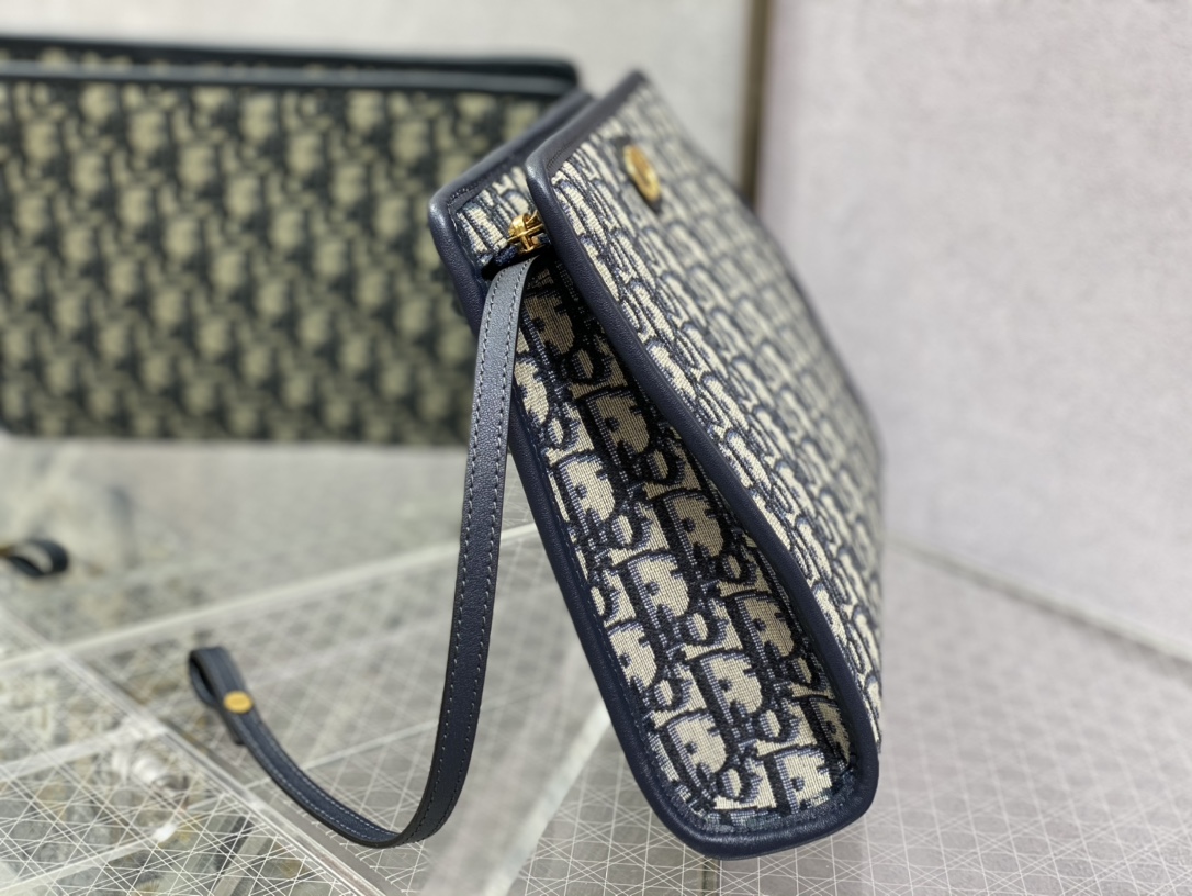 Dior Oblique canvas clutch