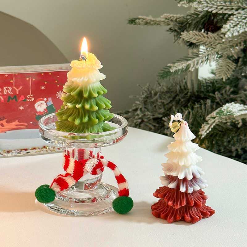 Christmas Atmosphere Desktop Decoration Small Ornaments Christmas Candles Christmas Tree Candlestick Creative Cute Small Gift