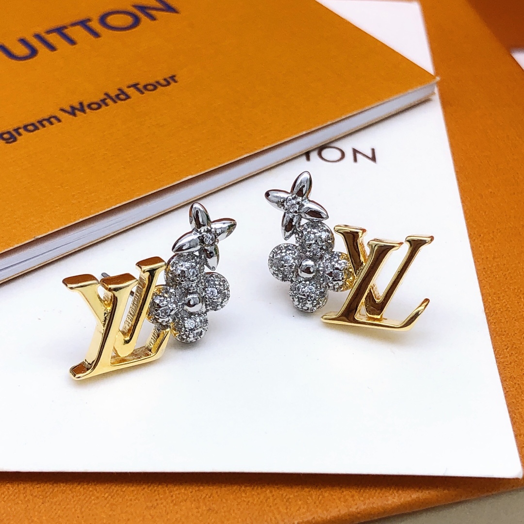 Louis Vuitton Gold and Silver Stud Earrings