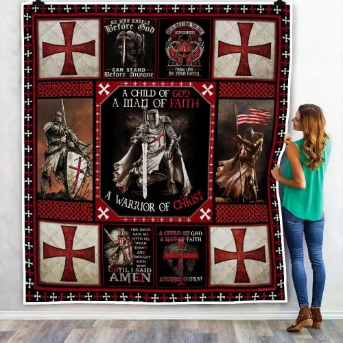 The Knights Templar Christian Warrior Quilt Blanket