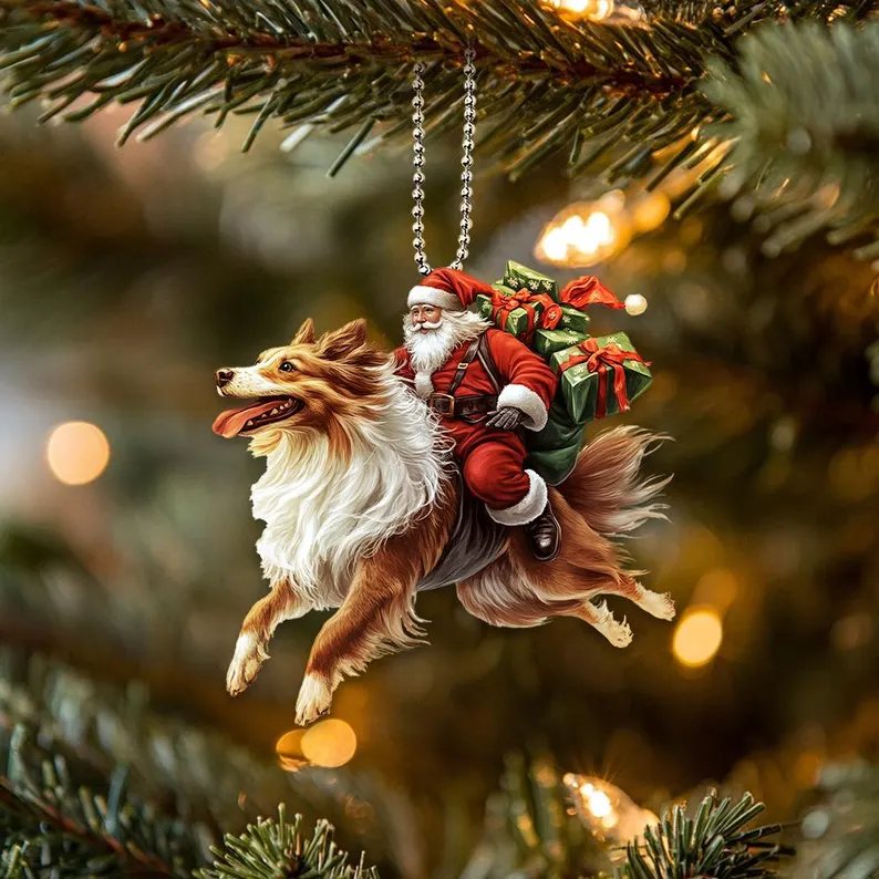 Santa and Animal Ornament