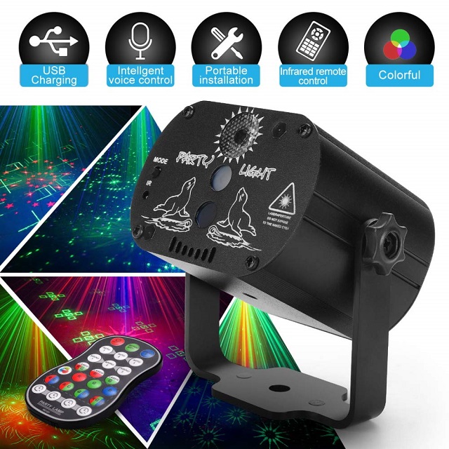 (🎅EARLY XMAS SALE - 50% OFF) RGB DJ Disco Stage Laser Light Sound Activated Led Projector Party Lights