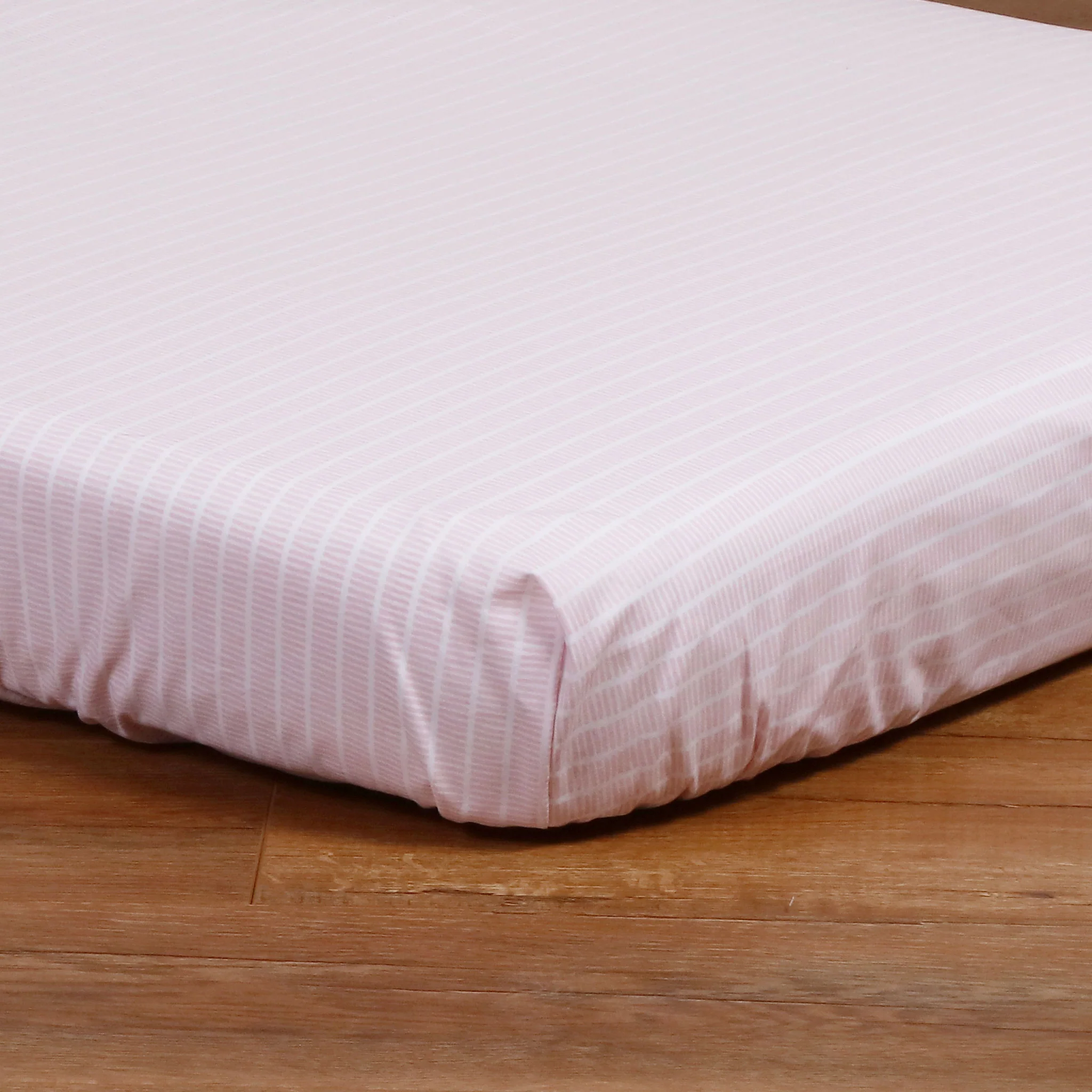 Sábana para bebé Popelina Rayas Rosa