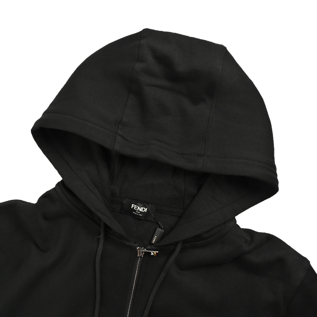 Fendi 24Fw arm patchwork eye monster zipper suit hooded jacket