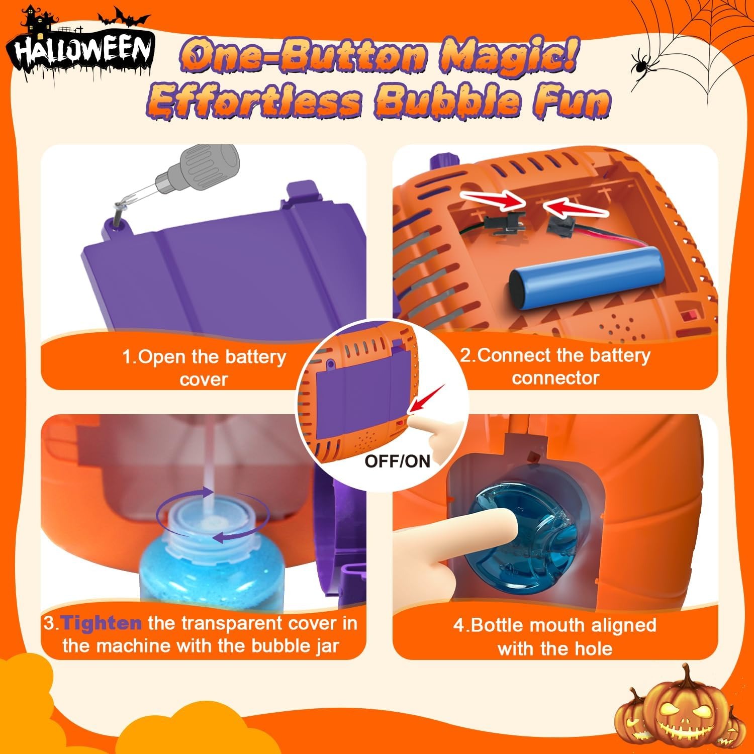 🔥LAST DAY 50% OFF🔥Halloween Party Bubble Machine Decorations Toys with LED
