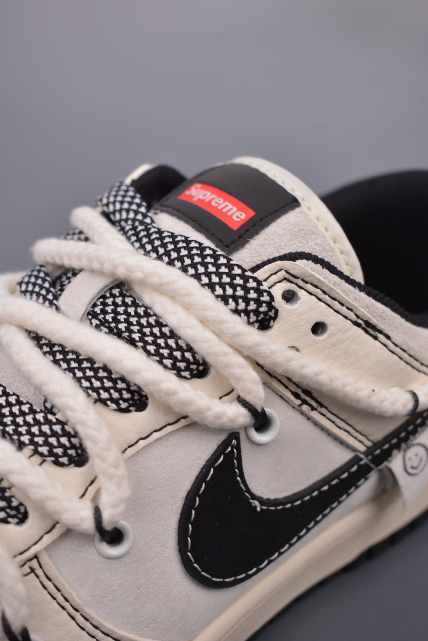 Stone Island x Supreme x Nike By You SB Dunk Low Retro SP Beige, White, Black and Red YX5066-205