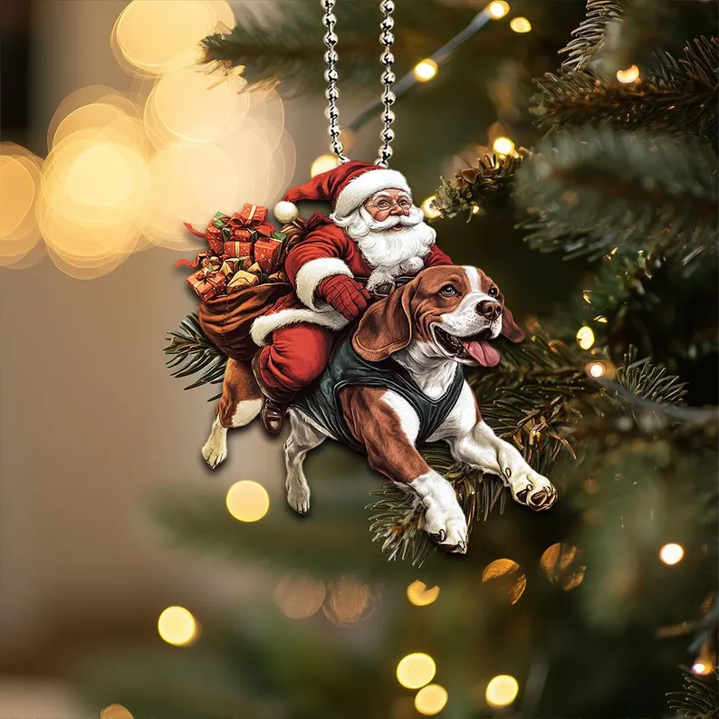 Santa and Animal Ornament