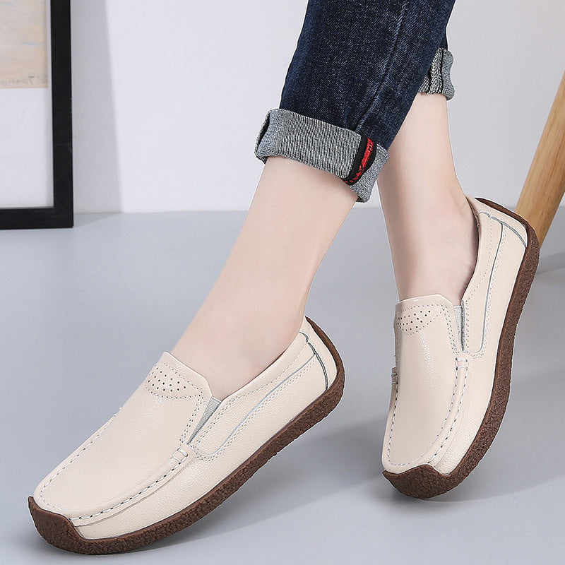 Comfort and Traction with Non-slip Cowhide Soft Bottom Women's Shoes