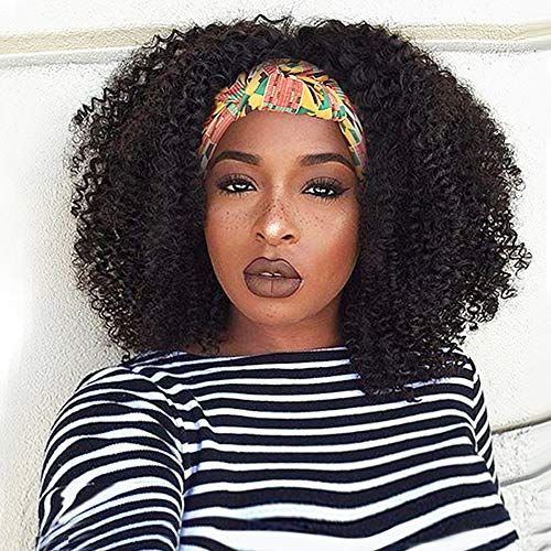 Luna 004 Short Curly Headband Wig for Women | Free Random Style Headband