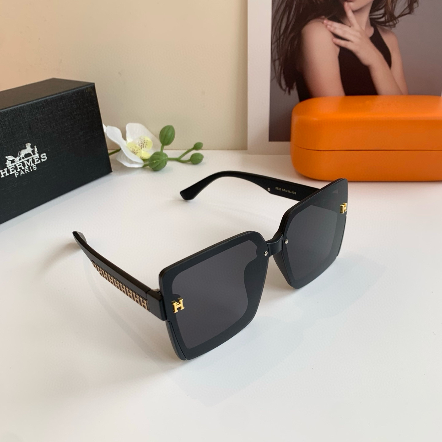 Hermes Square Frame Sunglasses